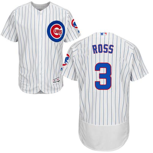 Cubs #3 David Ross White Flexbase Authentic Collection Stitched MLB Jersey